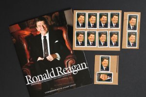 U.S. Used Stamp Scott #3897 37c Reagan Lot of 12 w/ Commemorative Stamp Folio