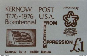 KERNOW - US Bicentennial £1 Brown - Imperf Souv Sheet - M N H - Private Issue
