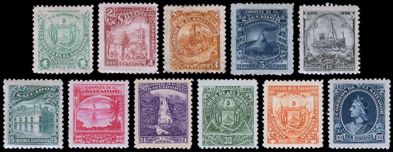 El Salvador Scott 157B-157E, 157G-157O (1896) Mint H F-VF