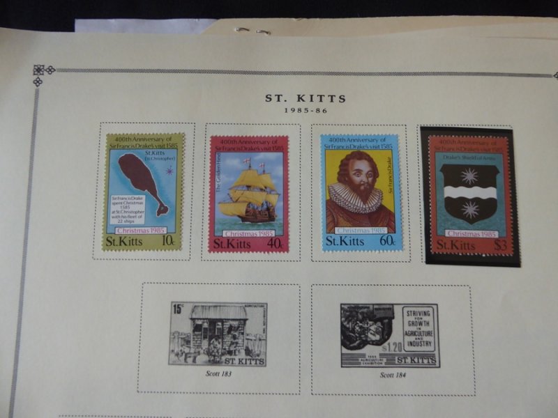 St Kitts 1983-1989 Mint/MNH Stamp Collection on Scott Intl Album Pages