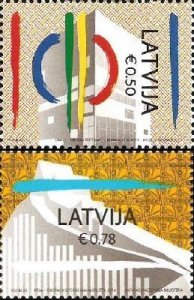 Latvia 2014 Capitals of Culture Joint issue with Sweden Set of 2 stamps MNH