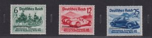 Germany #B141-B143  MNH  1939 early automobiles . overprint