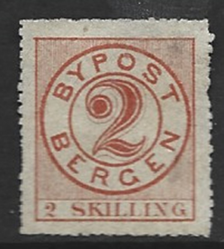COLLECTION LOT 8725 NORWAY LOCAL BYPOST BERGEN UNG 1869