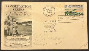 SOIL CONSERVATION #1133 AUG 26 1959 RAPID CITY SD FIRST DAY COVER (FDC) BX6