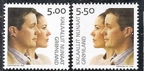 Greenland 429-430 MNH CV$4.25 Royal Wedding Prince Frederik Mary Donaldson