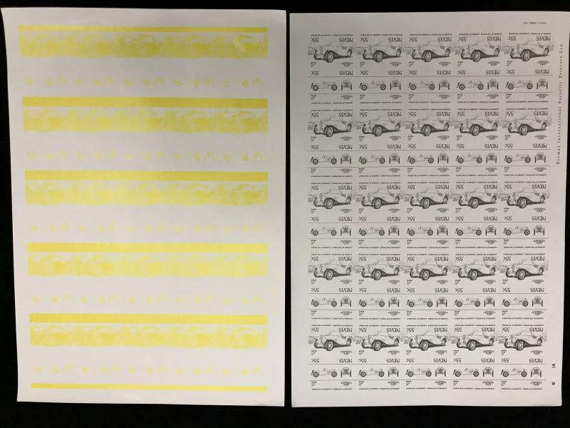 NEVIS Cars Automobiles Imperf Cinderella Inverted Error Sheets MNH x 20(KR134