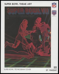 ST. VINCENT 1991. SCOTT # 1431. SOUVENIR SHEET. SUPER BOWL PROGRAM COVER.