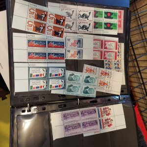 small collection of Plate Number blocks and single - MNH