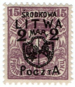 (I.B) Lithuania Postal : Central Lithuania 2m on 15sk OP