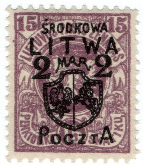 (I.B) Lithuania Postal : Central Lithuania 2m on 15sk OP