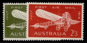 AUSTRALIA QEII SG370-371, 1964 50th anniv of airmail flight set, NH MINT.