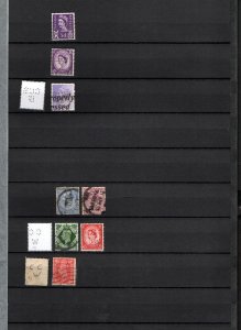COLLECTION OF GB PERFINS ON DOUBLE SIDED PAGE