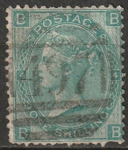 Great Britain 1865 Sc 48 used 497 (Great Malvern) cancel plate 4