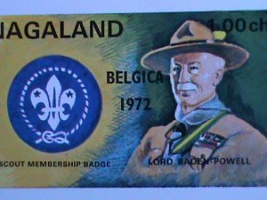 NAGALAND-1972-SCOUT MEMBERSHIP-BADGE-BELGICA'72-SCOUT DAY-MNH IMPERF:S/S-VF