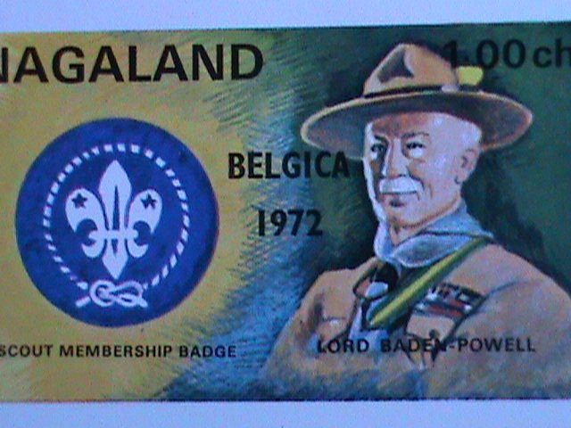 NAGALAND-1972-SCOUT MEMBERSHIP-BADGE-BELGICA'72-SCOUT DAY-MNH IMPERF:S/S-VF