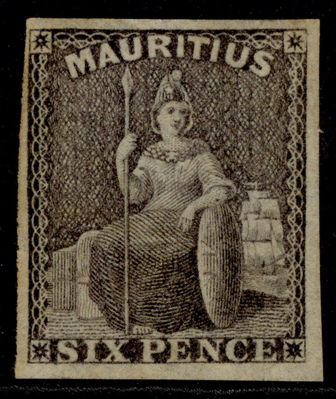 MAURITIUS QV SG33, 6d dull purple-slate, M MINT. Cat £48.