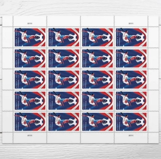 Women football  forever stamps  5 sheets of 20, 100 pcs