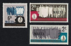 Malta Human Rights Year 3v 1968 MNH SC#381-383 SG#399-401