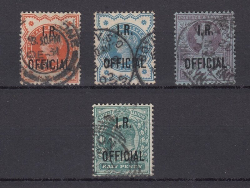 GB QV/KEVII 1988/1902 Official Collection Of 4 Fine Used BP7486