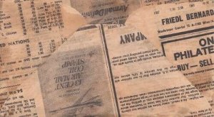 1509 10c CROSSED FLAGS - FDC made from stamp newspaper