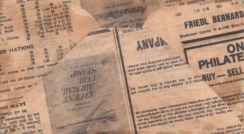 1509 10c CROSSED FLAGS - FDC made from stamp newspaper