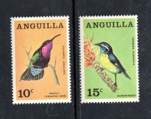 ANGUILLA 36-7 MNH VF Birds - Purple throated Carib - Bananaquit