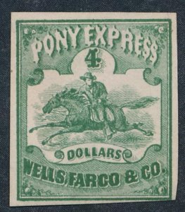 U.S. 143L2 WELLS FARGO PONY EXPRESS LOCAL GENUINE, CERTIFICATE