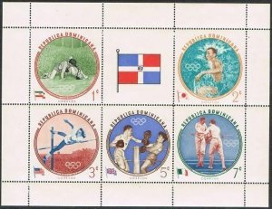 Dominican Rep 529a,C117a A,B,MNH.Michel Bl.25A-26A,25B-26B. Olympics Rome-1960.