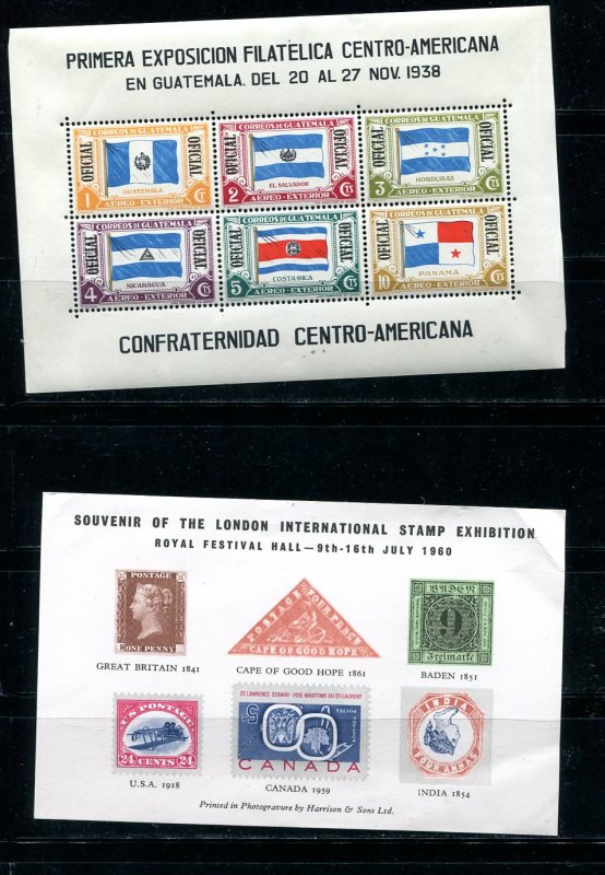 International Exhib 5Sheets cards:Guatemala Israel UK USARussia Expo89 7616