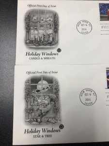 US 5145-48 Christmas Holiday Window Views FDC Set Of 4 On Two Cachet Covers