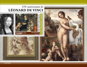 Central Africa - 2022 Leonardo da Vinci Anniv. - Stamp Souvenir Sheet -