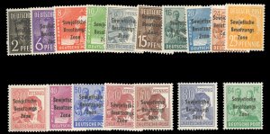 Soviet Zone 10N1-16, $44, 1948 2pf-84pf, with both 64pf, never hinged
