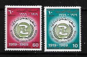 LIBYA 362-363 MNH C/SET ILO EMBLEM