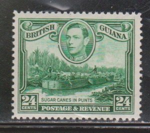 BRITISH GUIANA Scott # 234a MH 1 - KGVI & Sugar Cane - Watermark Upright