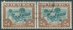 South Africa 1949 2s 6d green & brown SG121 used pair