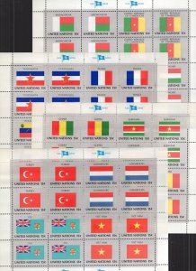 UN N.Y. 1980-89 Flags Complete Set of 40 Sheets MNH