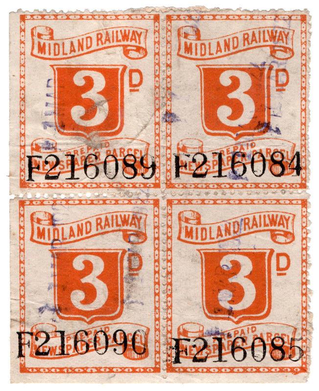 (I.B) Midland Railway : Prepaid Newspaper Parcel 3d