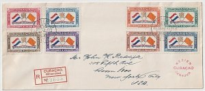 EDSROOM-C111 Netherlands Antilles CB1-CB8 1941 on Registered Cover Surtax CV$208