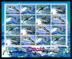 [94509] Grenada 2007 Marine Life Clymene Dolphin WWF Sheet MNH