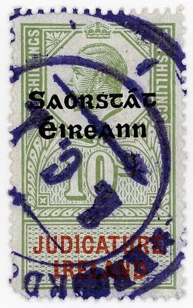 (I.B) George V Revenue : Judicature Ireland 10/- (Free State OP)