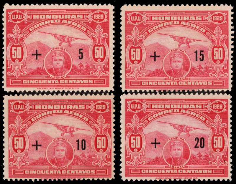 Honduras Scott CB1-CB4 Mint never hinged.