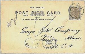 POSTAL HISTORY - POSTAL STATIONERY -  New Zealand: from CHRISTCHURCH to USA 1904