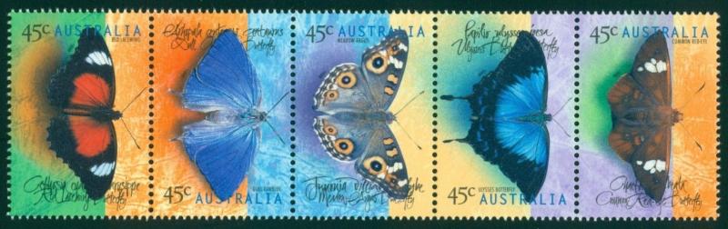 Australia Scott #1694a MNH STRIP Butterflies Fauna CV$5+