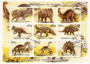 Guinea 1998  Dinosaurs Sheetlet (9) #2  Perforated Fine Used . Special Offer