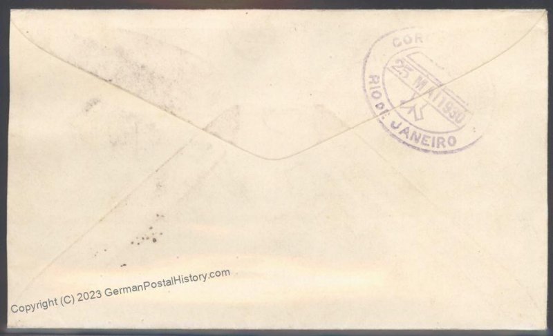 Spain Germany 1930 Graf Zeppelin Seville Rio Brazil Mi64A Flown Cover 103490