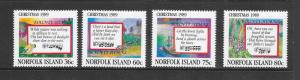 NORFOLK ISLAND - #462-5-CHRISTMAS 1989  MNH