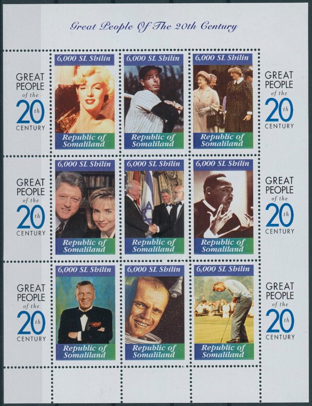 Marilyn Monroe Princess Diana Stamps Somaliland MNH Frank Sinatra Clinton 4v M/S