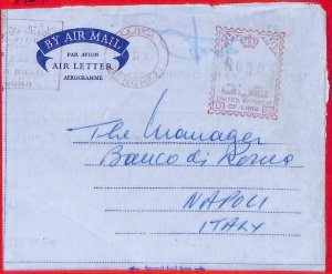 aa3922 - LIBYA - POSTAL HISTORY - Mechanical Postmark on AIR LETTER   ITALY 1964