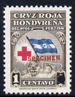 Honduras 1945 Obligatory Tax - Red Cross 1c brown, blue &...