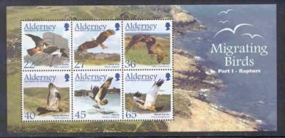 Alderney Sc 190a 2002 Migrating Birds stamp sheet mint NH